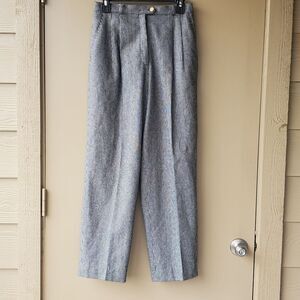 Vintage 90s Pleated Houndstooth Leslie Fay Highwaisted Black Dressy Trouser Pant